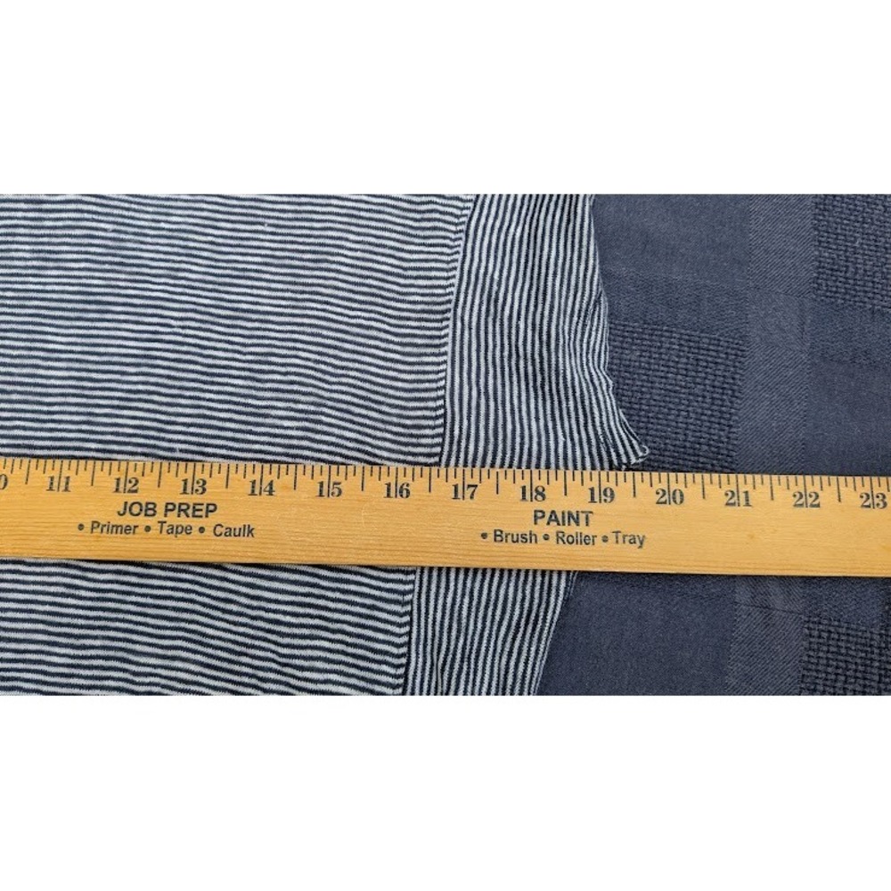 Christian Siriano Womens Top Sz S 100% Linen Blue Stripe Beachy Coastal Relaxed - Picture 6 of 7
